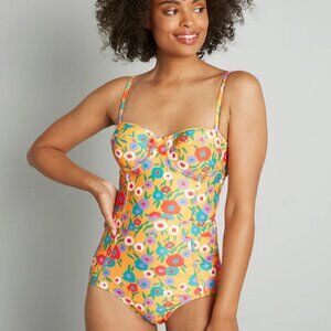 Modcloth “The Pippa” Floral Swimsuit
